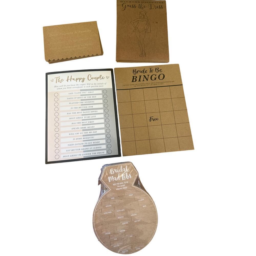 Bundle of Bridal Shower Games….Bridal Mad Libs, Bride Bingo, Guess the Dress etc